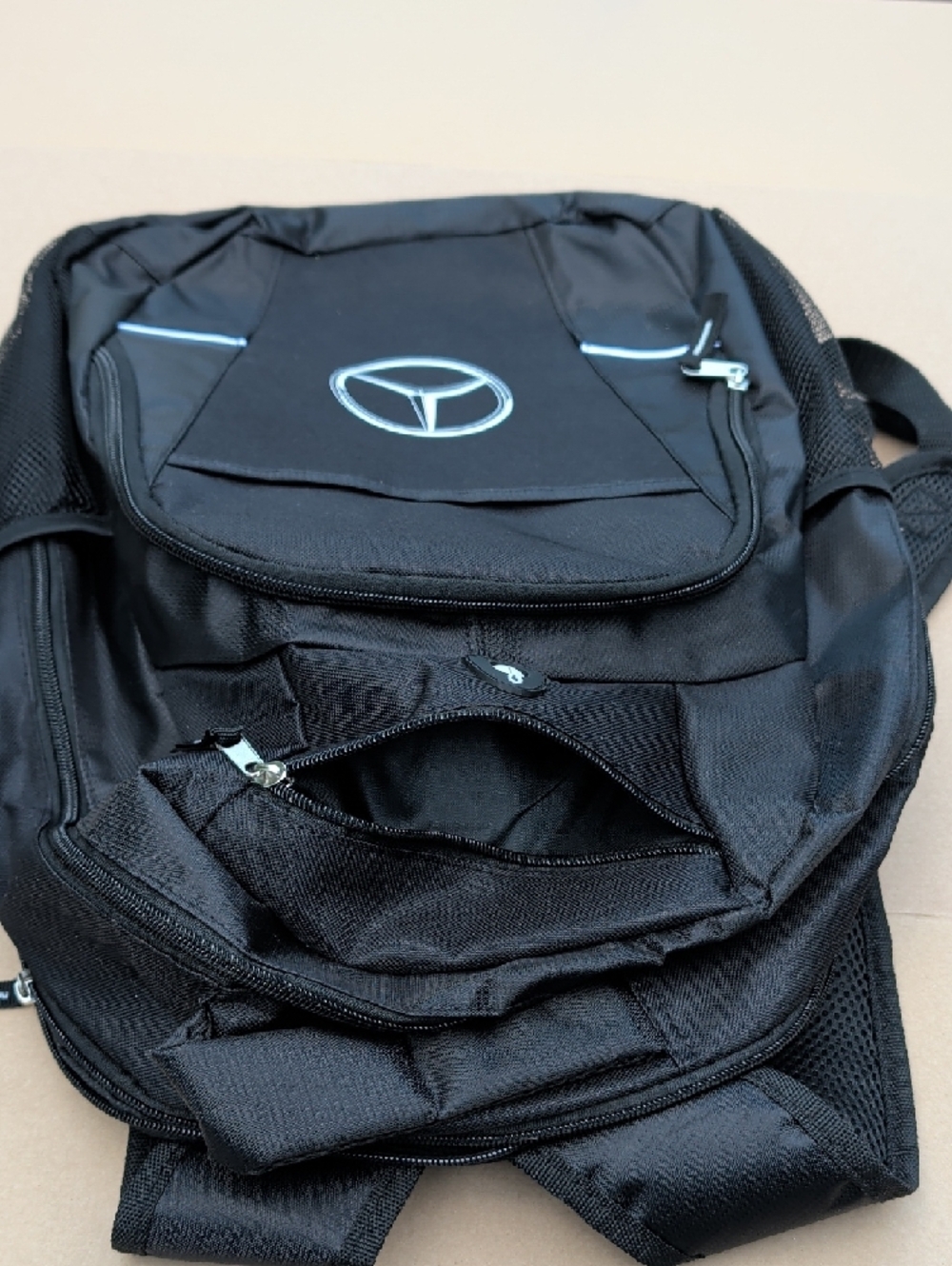 Mercedes-Benz Black Backpack Front Logo Roomy Sleek Chic Signature Unisex - Picture 4 of 13